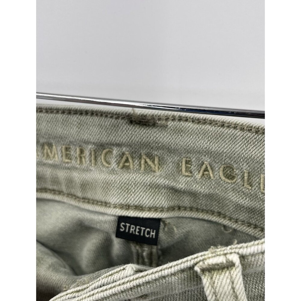 AMERICAN EAGLE Women's Green Super Hi-Rise Flare Jeans US 4 - Picture 3 of 7